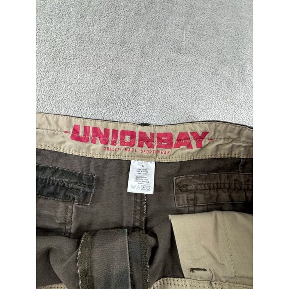 Unionbay Camo Cargo Shorts Mens 42 100% Cotton - Picture 3 of 10